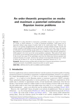 An order-theoretic perspective on modes and maximum a posteriori
  estimation in Bayesian inverse problems