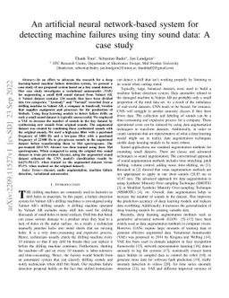 An artificial neural network-based system for detecting machine failures
  using tiny sound data: A case study