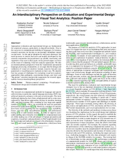 An Interdisciplinary Perspective on Evaluation and Experimental Design
  for Visual Text Analytics: Position Paper