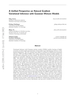 A Unified Perspective on Natural Gradient Variational Inference with
  Gaussian Mixture Models