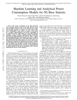 Machine Learning and Analytical Power Consumption Models for 5G Base
  Stations