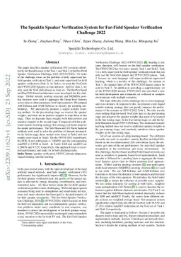 The SpeakIn Speaker Verification System for Far-Field Speaker
  Verification Challenge 2022