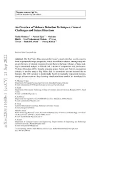 An Overview of Violence Detection Techniques: Current Challenges and
  Future Directions