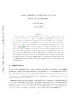 Linear Multidimensional Regression with Interactive Fixed-Effects