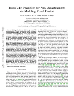 Boost CTR Prediction for New Advertisements via Modeling Visual Content