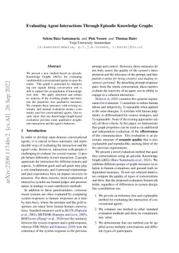 Evaluating Agent Interactions Through Episodic Knowledge Graphs