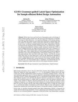 GLSO: Grammar-guided Latent Space Optimization for Sample-efficient
  Robot Design Automation