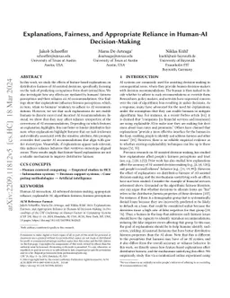 Explanations, Fairness, and Appropriate Reliance in Human-AI
  Decision-Making