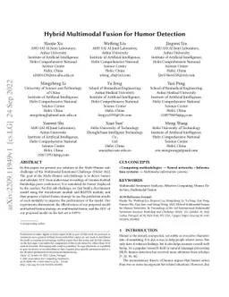 Hybrid Multimodal Fusion for Humor Detection