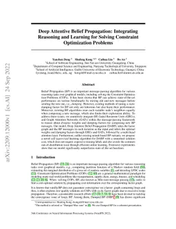 Deep Attentive Belief Propagation: Integrating Reasoning and Learning
  for Solving Constraint Optimization Problems