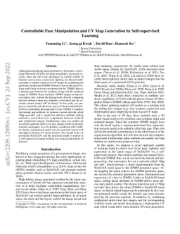 Controllable Face Manipulation and UV Map Generation by Self-supervised
  Learning