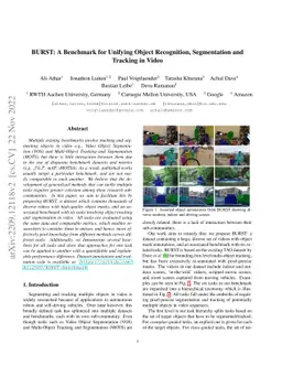 BURST: A Benchmark for Unifying Object Recognition, Segmentation and
  Tracking in Video