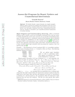 Answer-Set Programs for Repair Updates and Counterfactual Interventions