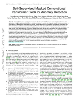 Self-Supervised Masked Convolutional Transformer Block for Anomaly
  Detection