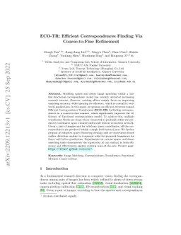 ECO-TR: Efficient Correspondences Finding Via Coarse-to-Fine Refinement
