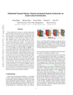 Multimodal Channel-Mixing: Channel and Spatial Masked AutoEncoder on
  Facial Action Unit Detection