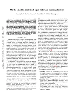 On the Stability Analysis of Open Federated Learning Systems