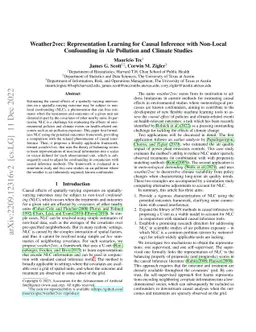 Weather2vec: Representation Learning for Causal Inference with Non-Local
  Confounding in Air Pollution and Climate Studies