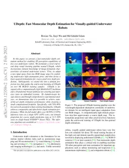 UDepth: Fast Monocular Depth Estimation for Visually-guided Underwater
  Robots