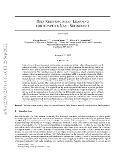 Deep Reinforcement Learning for Adaptive Mesh Refinement