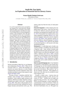 Smells like Teen Spirit: An Exploration of Sensorial Style in Literary
  Genres