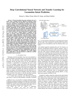 Deep Convolutional Neural Network and Transfer Learning for Locomotion
  Intent Prediction
