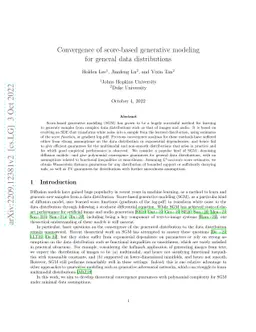Convergence of score-based generative modeling for general data
  distributions