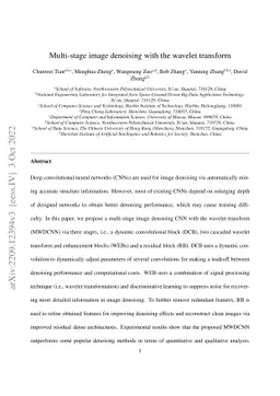 Multi-stage image denoising with the wavelet transform