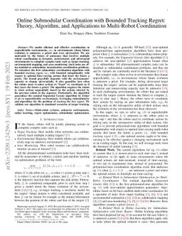 Online Submodular Coordination with Bounded Tracking Regret: Theory,
  Algorithm, and Applications to Multi-Robot Coordination