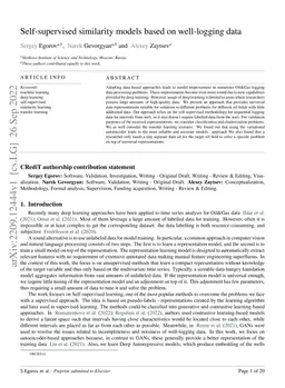 Self-supervised similarity models based on well-logging data