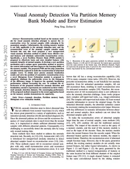 Visual Anomaly Detection Via Partition Memory Bank Module and Error
  Estimation
