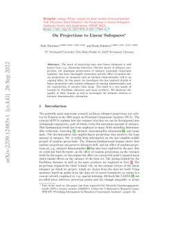 On Projections to Linear Subspaces
