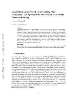 Generating Compressed Combinatory Proof Structures -- An Approach to
  Automated First-Order Theorem Proving