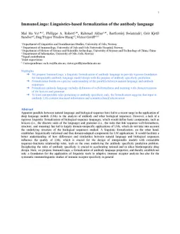 ImmunoLingo: Linguistics-based formalization of the antibody language