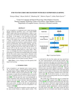End-to-End Lyrics Recognition with Self-supervised Learning