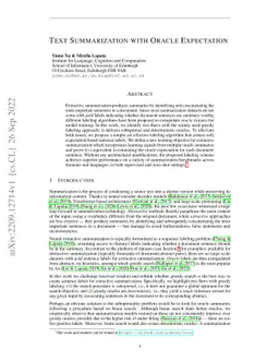 Text Summarization with Oracle Expectation