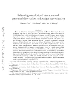 Self-supervised Denoising via Low-rank Tensor Approximated Convolutional
  Neural Network