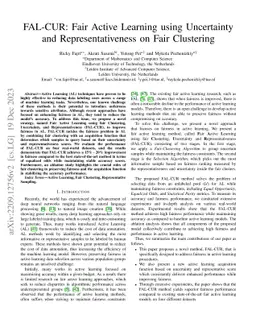 FAL-CUR: Fair Active Learning using Uncertainty and Representativeness
  on Fair Clustering
