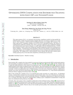 Optimizing DNN Compilation for Distributed Training with Joint OP and
  Tensor Fusion