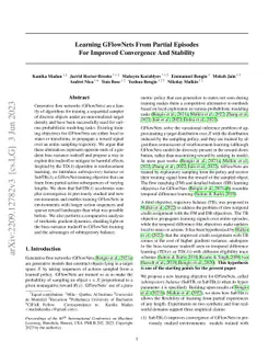Learning GFlowNets from partial episodes for improved convergence and
  stability