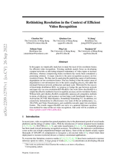 Rethinking Resolution in the Context of Efficient Video Recognition