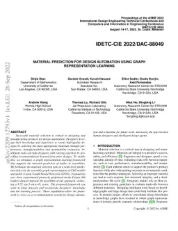 Material Prediction for Design Automation Using Graph Representation
  Learning