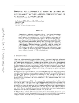 FONDUE: an algorithm to find the optimal dimensionality of the latent
  representations of variational autoencoders