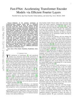 Fast-FNet: Accelerating Transformer Encoder Models via Efficient Fourier
  Layers