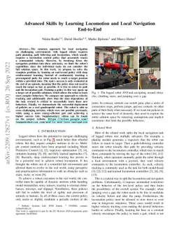 Advanced Skills by Learning Locomotion and Local Navigation End-to-End