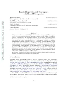 Targeted Separation and Convergence with Kernel Discrepancies