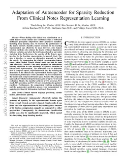 Adaptation of Autoencoder for Sparsity Reduction From Clinical Notes
  Representation Learning