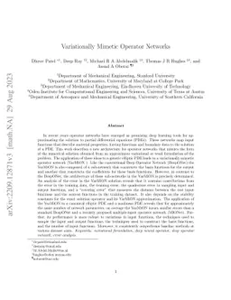 Variationally Mimetic Operator Networks