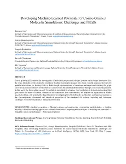 Developing Machine-Learned Potentials for Coarse-Grained Molecular
  Simulations: Challenges and Pitfalls