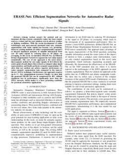 ERASE-Net: Efficient Segmentation Networks for Automotive Radar Signals